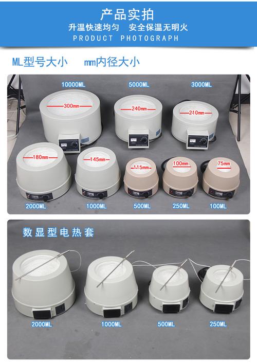 力辰科技 电热套数显恒温磁力搅拌器调温加热套100ml250ml 500ml